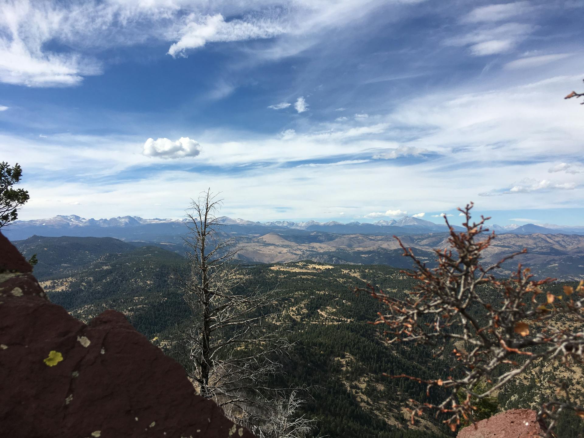 Out across the Rockies from Bear Peak Colorado