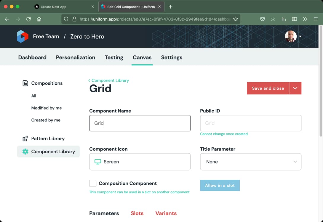 Add a Grid Component